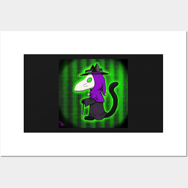 Cyber Goth Kitty Plague Doctor Wall Art by ZombieCheshire